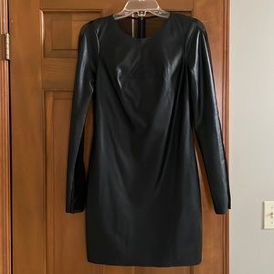 BCBG faux leather long sleeved dress